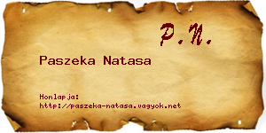 Paszeka Natasa névjegykártya